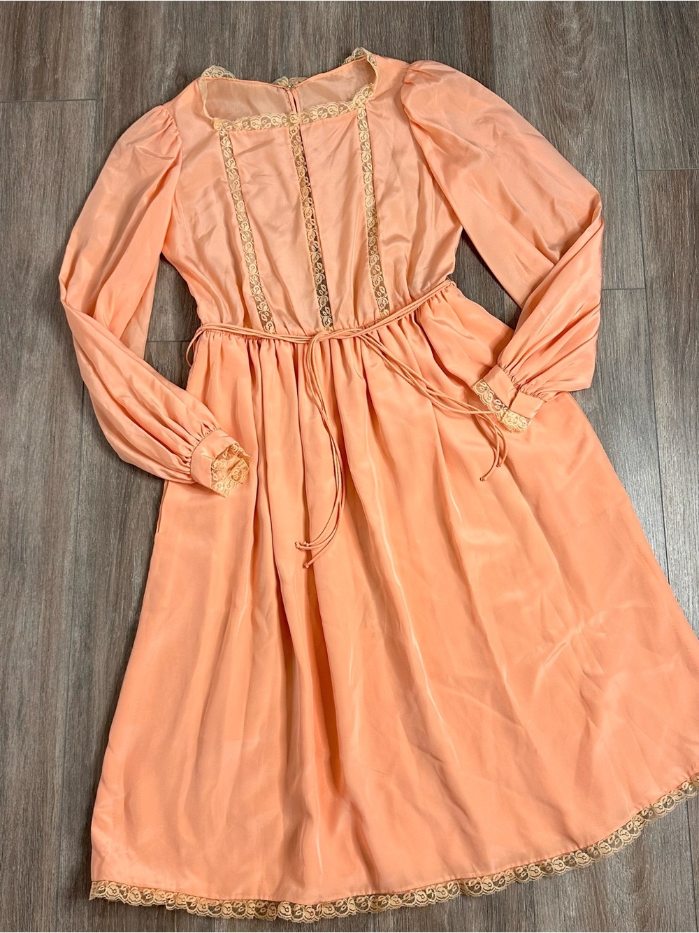 Vintage peach lace dress